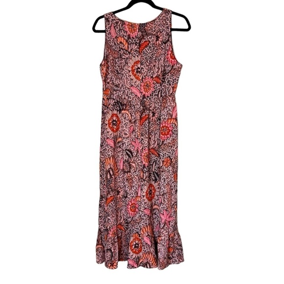 NWT MADEWELL Lace-Up Ruffle-Hem Midi Dress in Bali Blooms - Picture 9 of 13